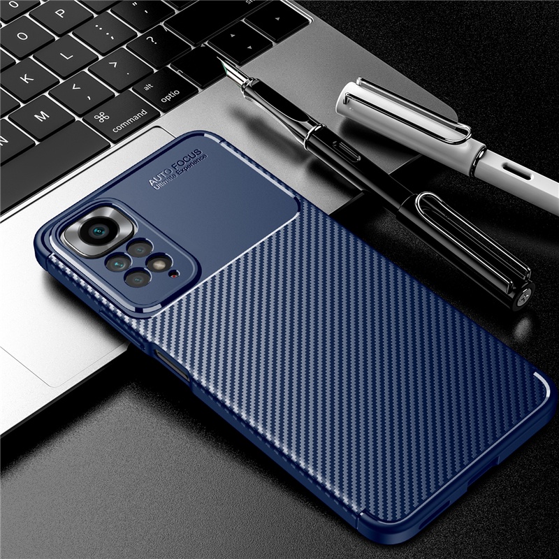 Ốp Điện Thoại TPU Mềm Siêu Mỏng Họa Tiết Sợi Carbon Chống Rơi Cho Redmi Note 11 11 Pro 11T 11s 10 Pro 10 10s 10T 9 Pro 9T 4G 5G