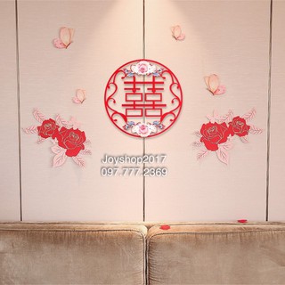 Set Song Hỷ 3D trang trí Cưới - Lương Duyên 💝