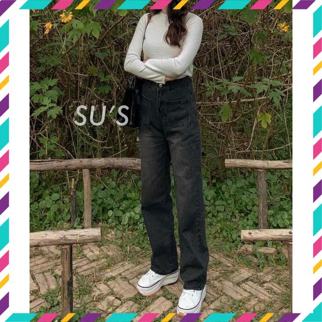 Quần Jean suông túi trước