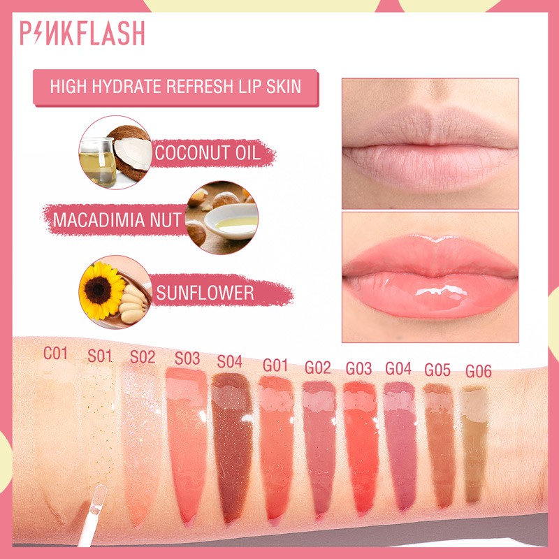 Son Dưỡng Ẩm Pinkflash Làm Đầy Môi Hiệu Ứng Lấp Lánh 1 Piece 30g