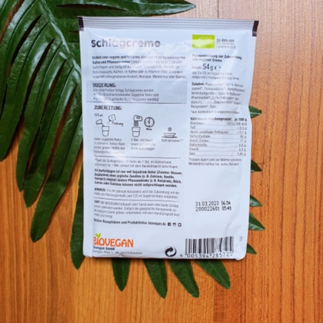 [BIOVEGAN] BỘT WHIPPING CREAM HỮU CƠ VEGAN 27g/54g - SHOP MẸ BƠ | BigBuy360 - bigbuy360.vn