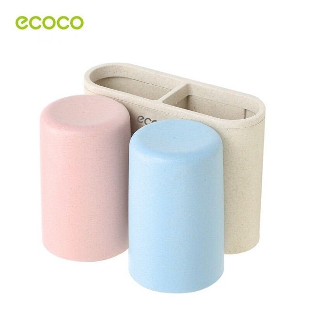 Combo bộ để bàn chải kèm 2 cốc Ecoco 1701 và nhả kem ecoco 1703