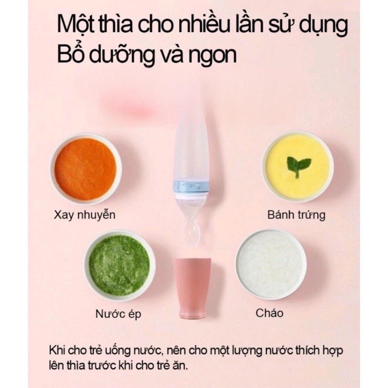 Bình thìa ăn dặm silicon MISUTA/ AAG/ EMMA cho bé từ 4m
