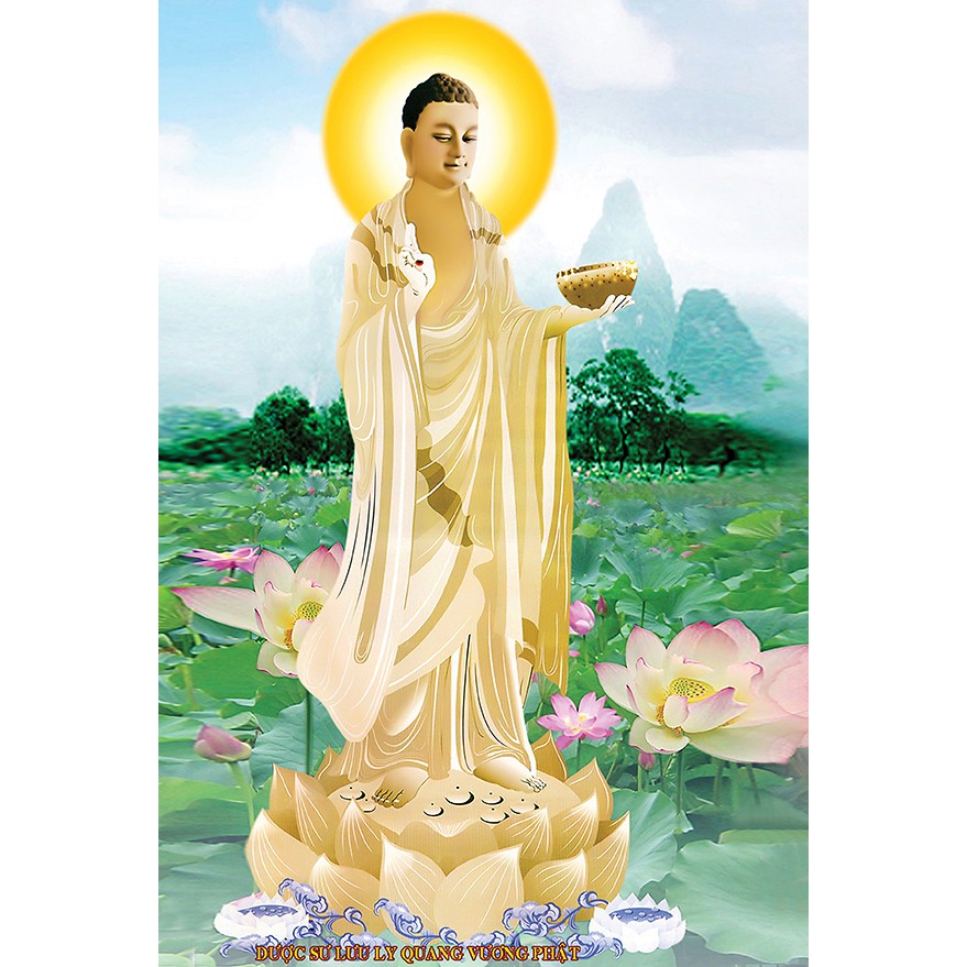 Tranh Phật Dược sư treo tường, tranh treo phòng thờ