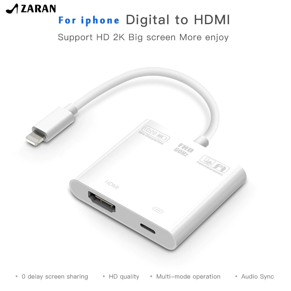 Lightning to Digital AV TV HDMI Cable Adapter For Ipad air iphone 6S 7 8 Plus 5S ★ARAN