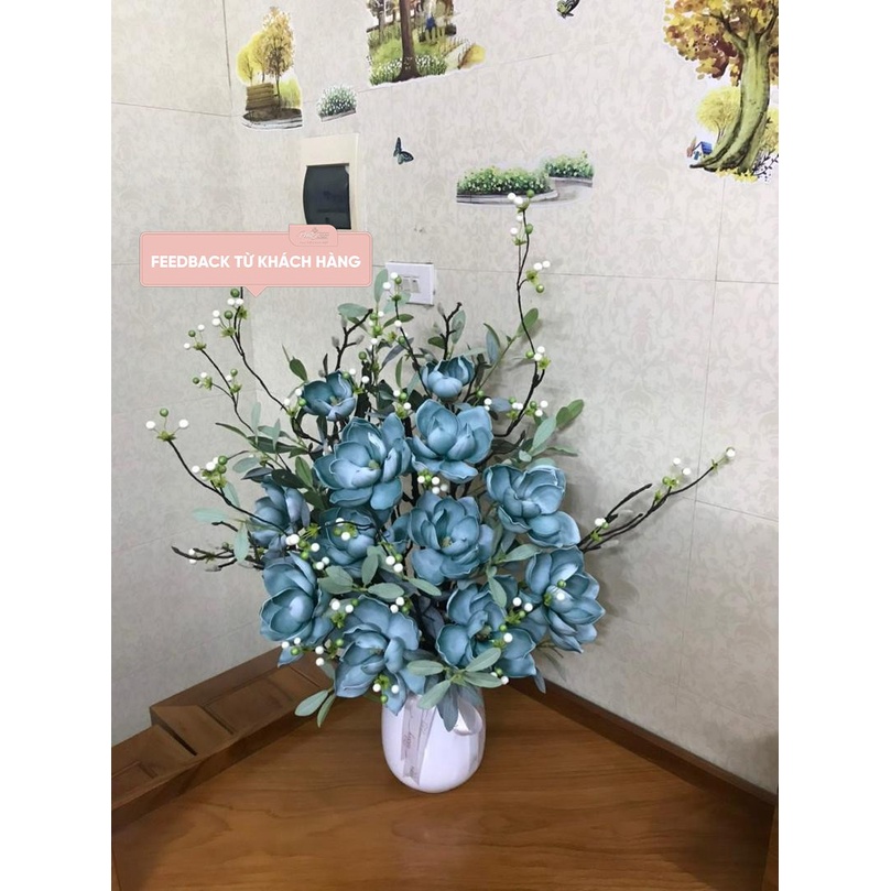 Bình hoa giả mộc lan chất PU cao cấp trang trí phòng khách đẹp PKND FLOWERS &amp; DECOR PKSH66