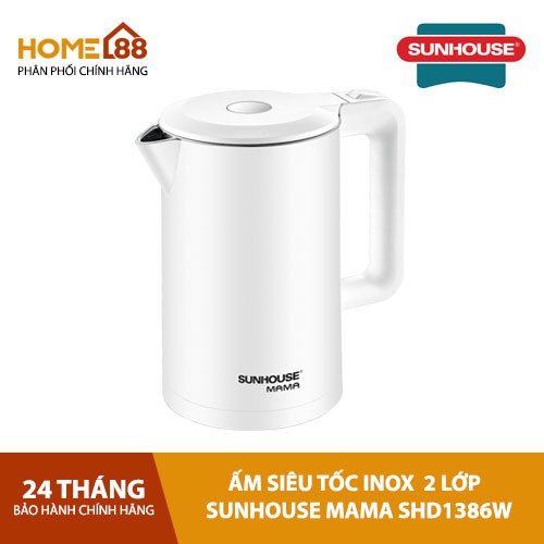 Ấm siêu tốc inox 2 lớp 1.7L SUNHOUSE MAMA SHD1386W chính hãng giá tốt