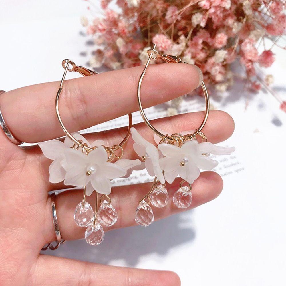 Bông Tai Dạng Thả Hình Hoa Bằng Acrylic Thời Trang Cho Nữ BACK2LIFE