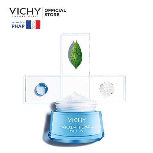 [Mã COSACD20 giảm 10% đơn 600K] Kem dưỡng ẩm cấp nước cho da căng mịn Vichy Aqualia Thermal Rehydrating CreamLight 50ml