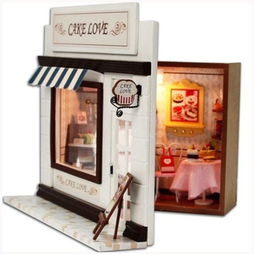 Mô hình nhà búp bê DIY Doll House Miniature_ Cake Store_Tặng KEO