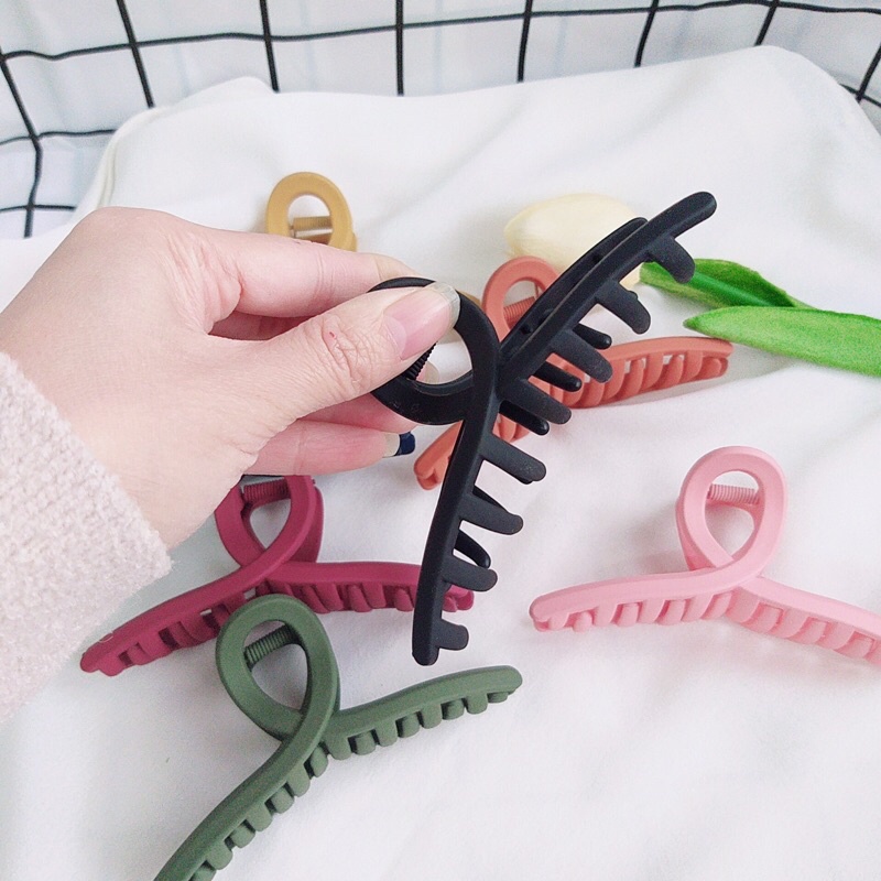 Kẹp Tóc Càng Cua Xoắn Hàm Cá Mập Size Lớn Màu Kẹo Ngọt