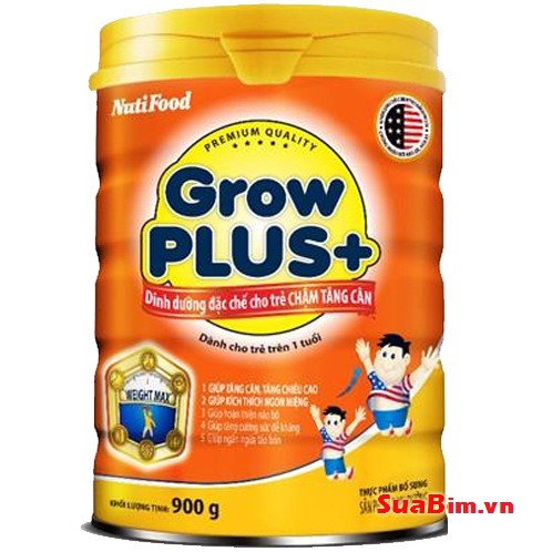 Sữa bột Grow Plus Cam Nuti Cho Bé Chậm Tăng Cân 900g