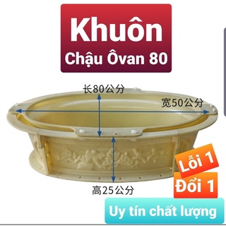 khuôn đúc chậu oval hoa 80cm ( khuôn chậu cảnh ABs có lòng trong )