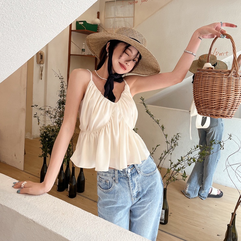 Áo Hai Dây Thiết Kế Đơn Giản Thời Trang Cho Nữ