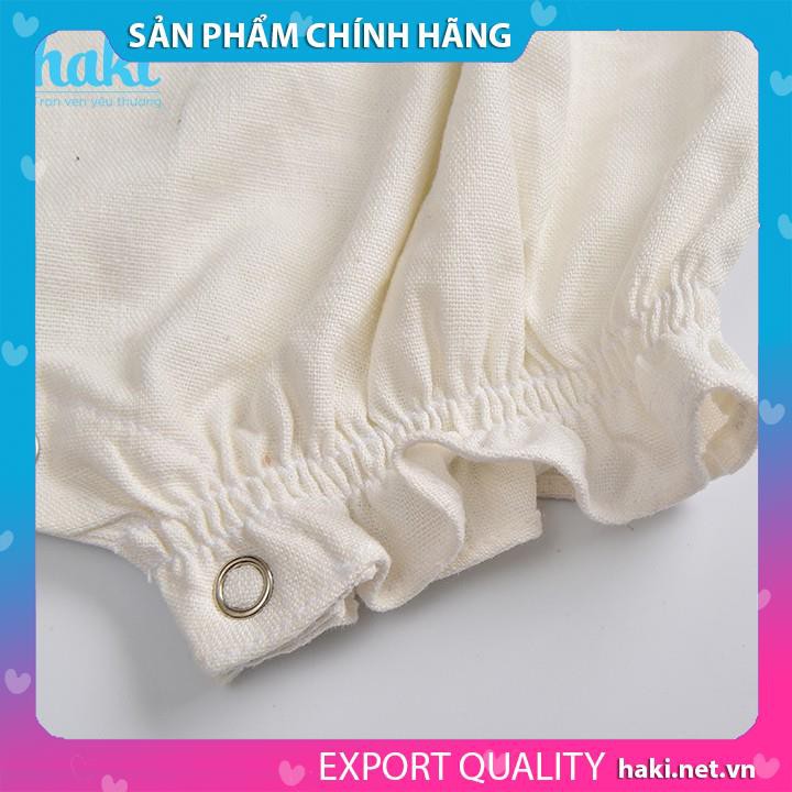 Bộ romper cánh tiên xếp ly ngực BL002-HAKI, romper cho bé gái; bộ liền cho bé từ 6-13kg