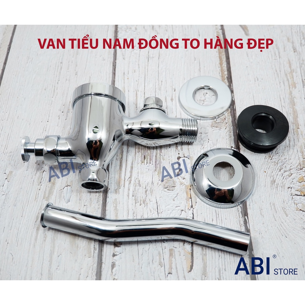 Van tiểu nam xả nhấn đồng mạ crome loại to, xả bồn tiểu nam hàng đẹp