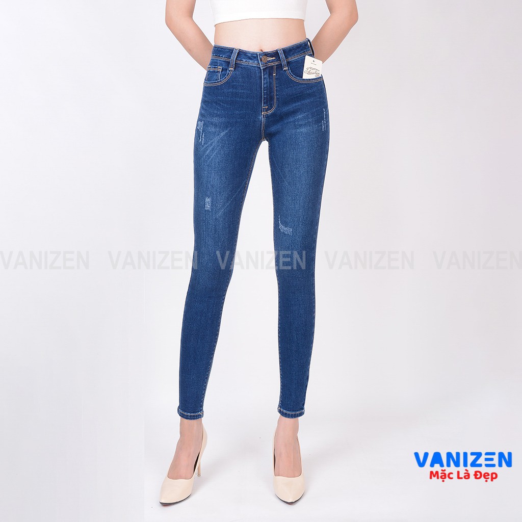 Quần jean nữ lưng cao skinny jeans ⚡️ quần bò nữ cạp cao dáng ôm dài VANIZEN Shop mã 401