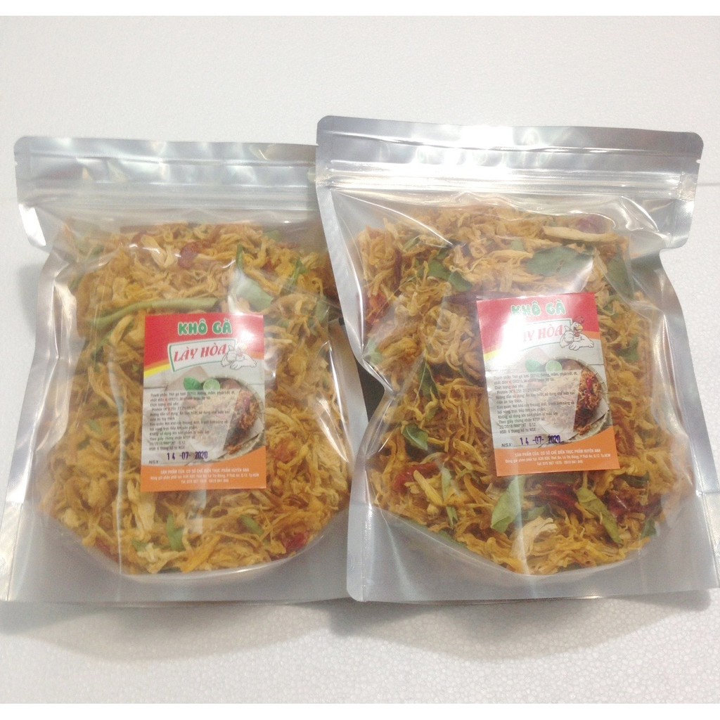 3Kg khô gà lá chanh Cay Lày Hòa: 6 túi zipper 500gr