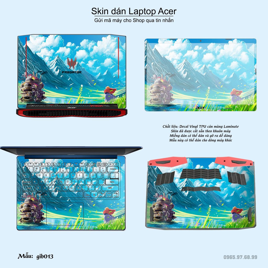 Skin dán Laptop Acer in hình Ghibli Studio (inbox mã máy cho Shop)