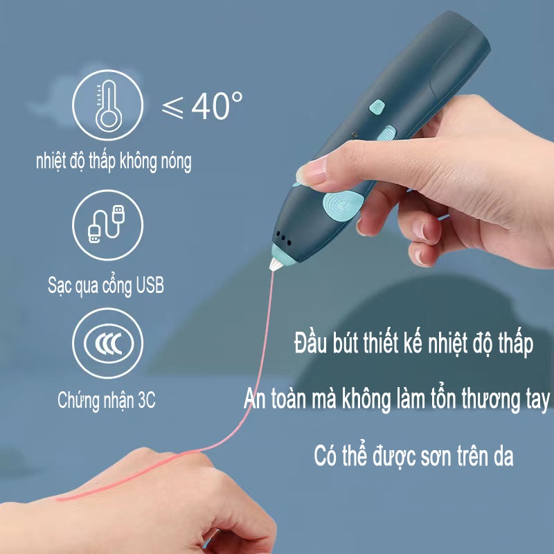 🖌Kho Sẵn Sàng🖌 Bộ Bút Vẽ 3D Không Dây Dùng Vẽ Tranh DIY Dành Cho Trẻ Em