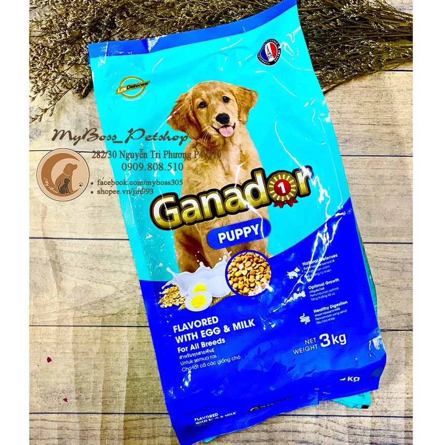 GANADOR- thức ăn hạt cho chó con vị trứng sữa 3kg