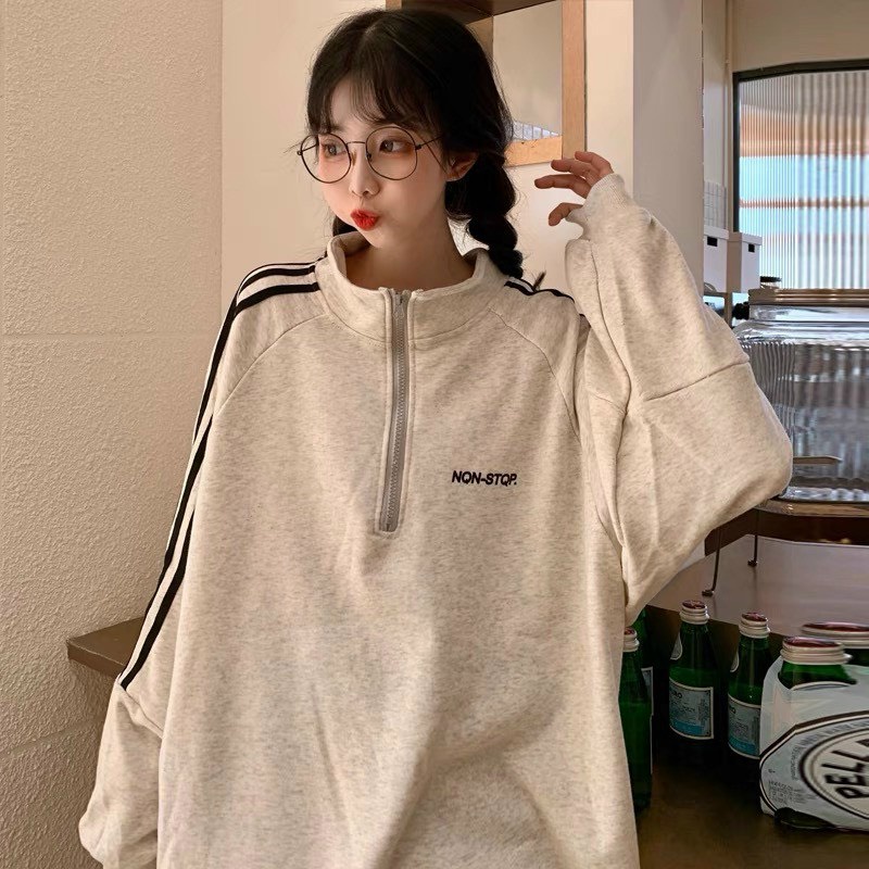 Áo SWEATER khóa lửng chất nỉ form rộng PARA