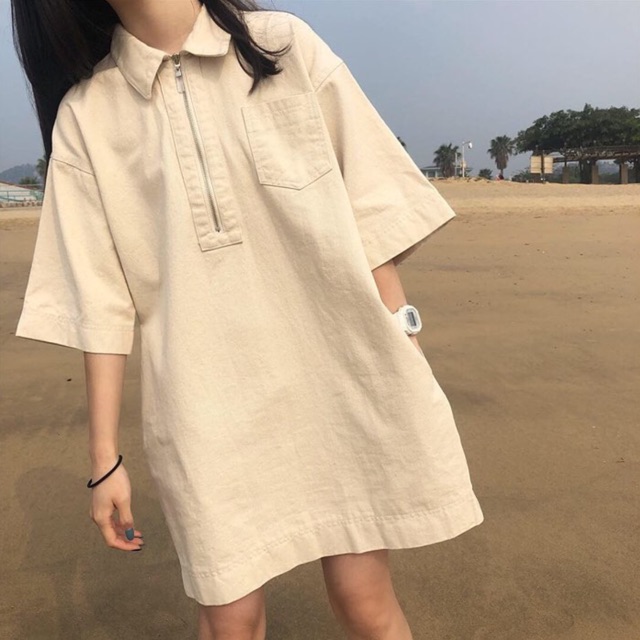 Váy suông polo dây kéo ulzzang