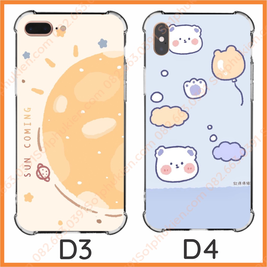 Ốp lưng chống sốc các dòng từ Iphone 6 đến ip 13 promax dẻo trong in hình
