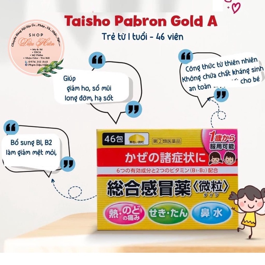 Bột uống giảm cảm cúm Taisho Nhật Bản