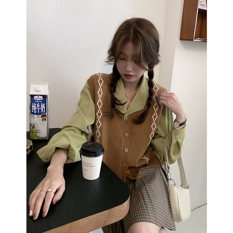Áo len nữ cộc tay cổ tròn thời trang Hàn | BigBuy360 - bigbuy360.vn