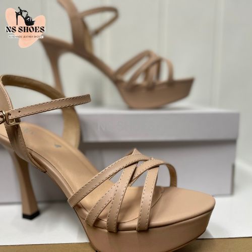 Giày cao gót catwalk đế đúp 4 dây thời trang trẻ thanh lịch 10cm - NS22410