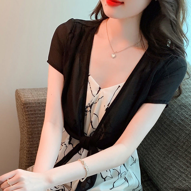 Áo Khoác Voan Mỏng Tay Ngắn Thời Trang Dành Cho Nữ###