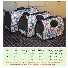Túi vận chuyển thú cưng họa tiết 3 size