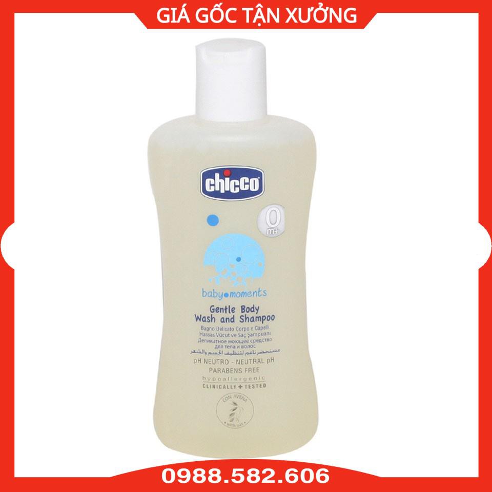 Sữa Tắm Gội Toàn Thân Chicco Cho Bé Chiết Xuất Từ Yến Mạch (0m+) - 200ml - 8059147053204