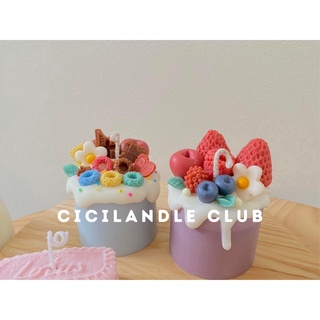  Nến thơm BÁNH KEM TRÁI CÂY CICILANDLE | Nến thơm đậu nành tự nhiên giúp thư giãn decor phòng làm phụ kiện chụp ản 