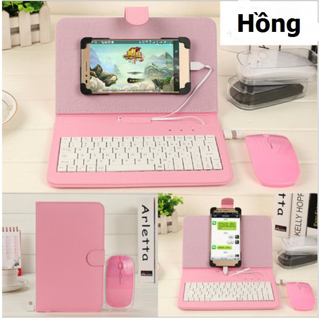 Bao da bàn phím chuột không dây bluetooth cao cấp
