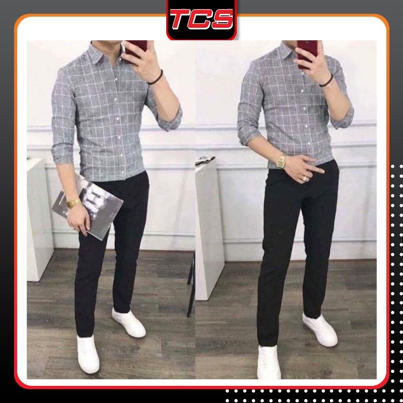 Áo Sơ Mi sọc,sơ mi nam chất lụa,mát mềm mịn không nhăn không xù lông màu xám cao cấp smm 054