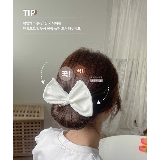 Kẹp quấn tóc hình nơ xoắn tạo kiểu phong cách Hàn Quốc cho nữ búi cuộn gọn gàng