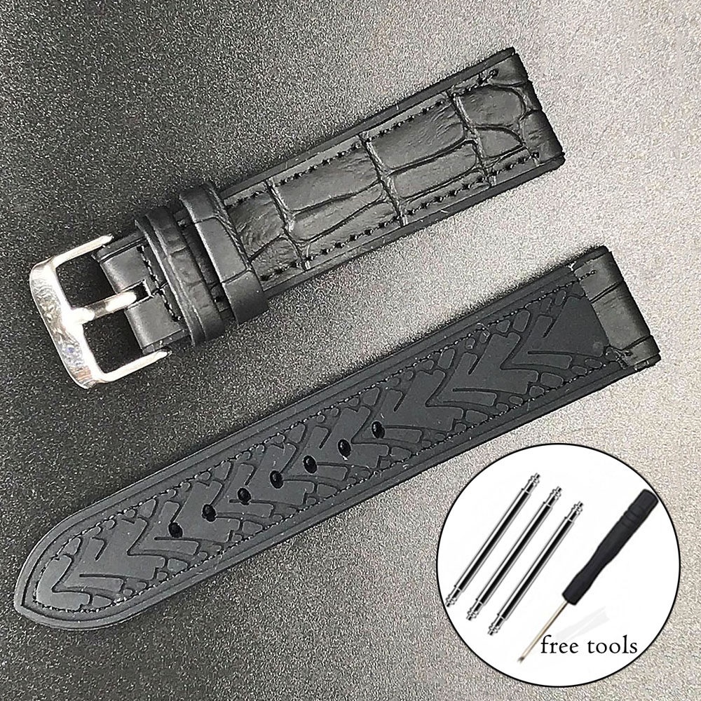 Dây Đeo Đồng Hồ Bằng Cao Su + Cao Su + Cao Su 20mm 22mm Chống Nước Hai Màu Phong Cách Mới Cho Nam Nữ