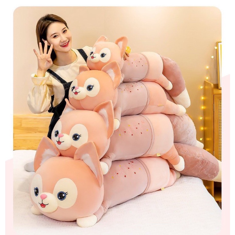 Gấu Bông Hồ Ly Đuôi Chồn, gối ôm cáo Cực trend Thú Nhồi Bông Búp Bê Siêu Dễ Thương