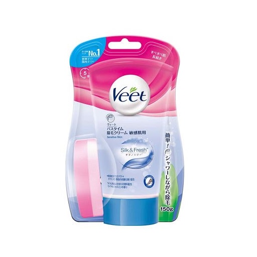 Kem tẩy lông Veet 150g tặng kèm bông hàng Nhật nội địa tẩy lông toàn thân