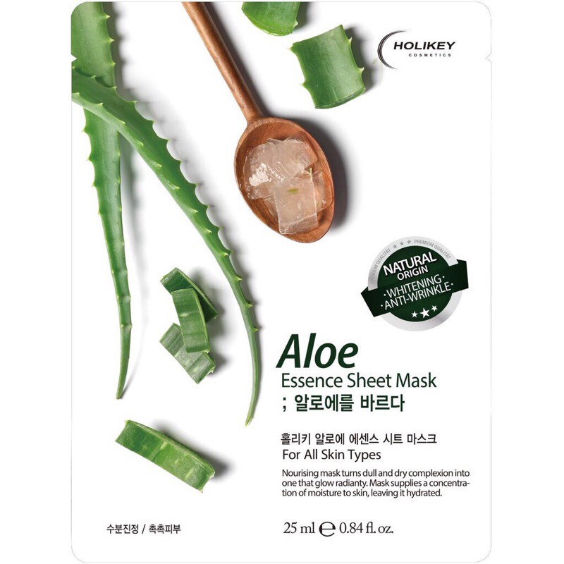 Mặt Nạ Holikey Aloe Essence Sheet Mask Tinh Chất Lô Hội Thiên Nhiên 25ml