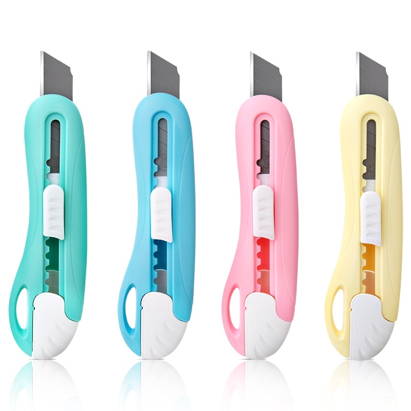 Dao cắt giấy Mini dễ thương tiện dụng cho trường học/ văn phòng Dao rọc giấy mini 55mm Deli bỏ túi