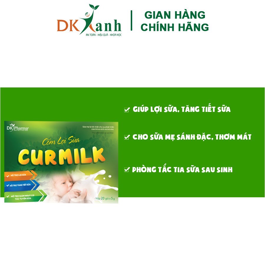 Cốm Lợi Sữa Curmilk Tăng Tiết Sữa Hàng Chính Hãng Hộp 10 Gói, Hộp 20 Gói