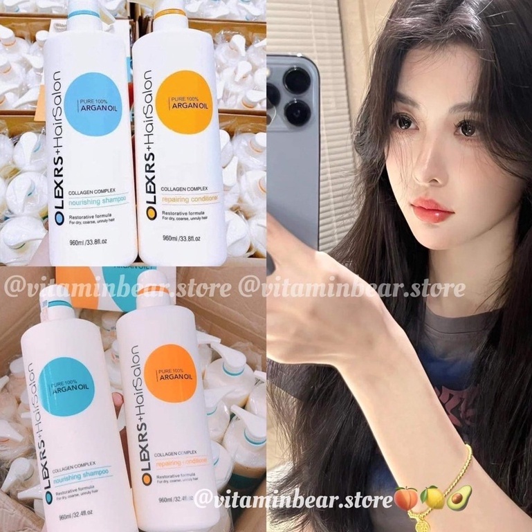 Bộ gội xả cao cấp Olexrs Hair Salon Argan oil 960ml