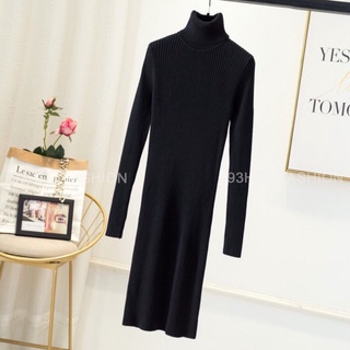 [SALE] [SẴN] [KÈM ẢNH THẬT] Váy len body cổ lọ siêu đẹp (dài 95cm)