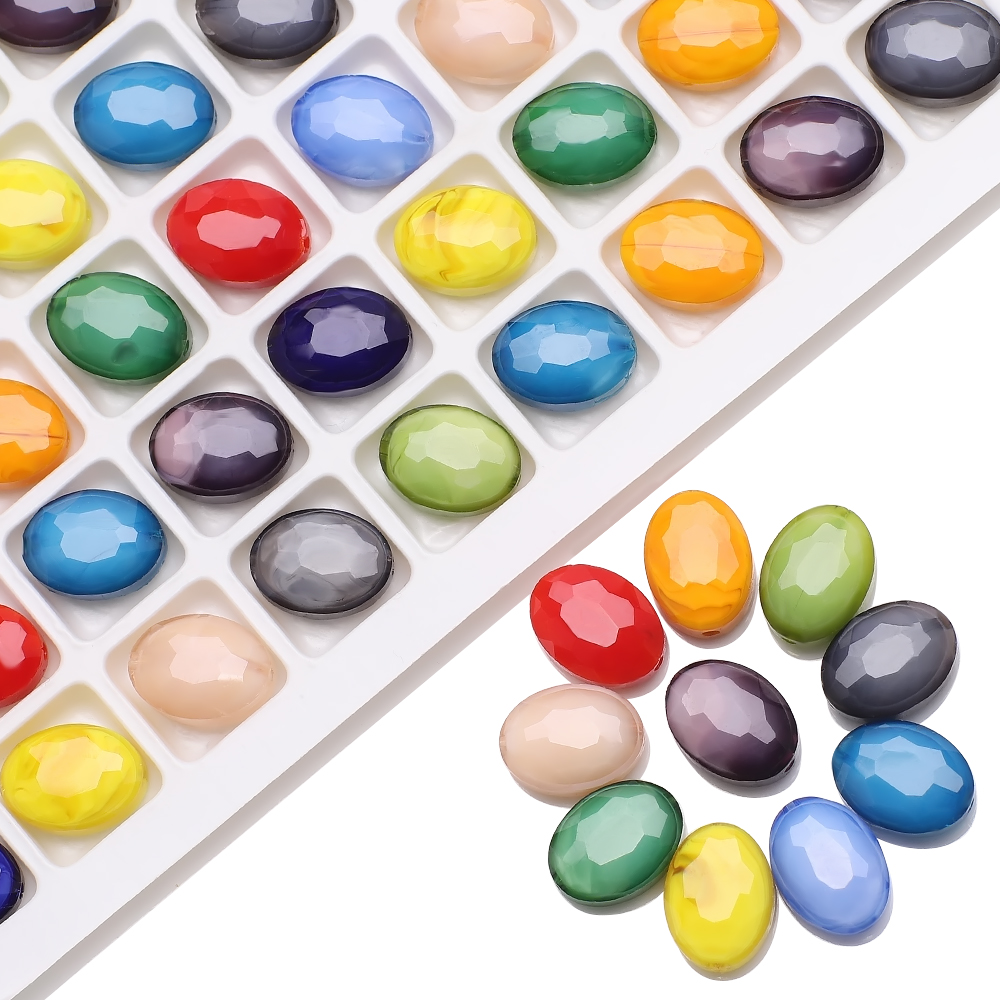 Set 10 Hạt Pha Lê Hình Đôi Mắt 9x12mm Làm Đồ Trang Sức Thủ Công