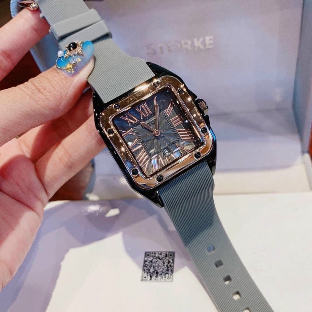 Đồng hồ nữ G.u.o.u dây silicon màu xanh xám cực xinh- GUOU hh-STORE | BigBuy360 - bigbuy360.vn