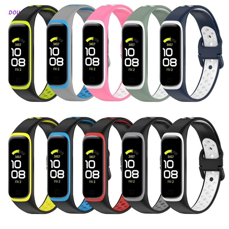 Dây Đeo Silicon Hai Tông Màu Cho Đồng Hồ Thông Minh Samsung Galaxy Fit 2 Sm-R220