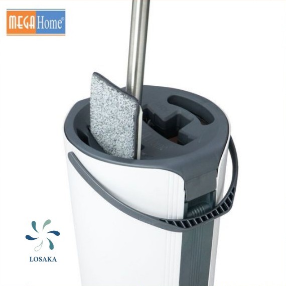 - Bộ cây lau nhà hai ngăn tự vắt megahome, cây lau nhà bàn xoay 360 độ